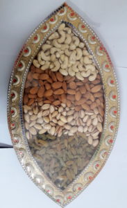 Designer mirror and red pearl diwali special tray - Image 2